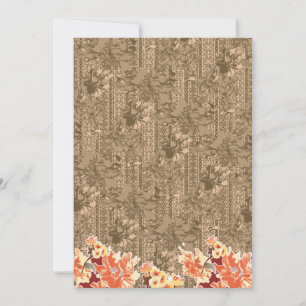 Invitación Un patrón floral vintage con desi marrón intrincad