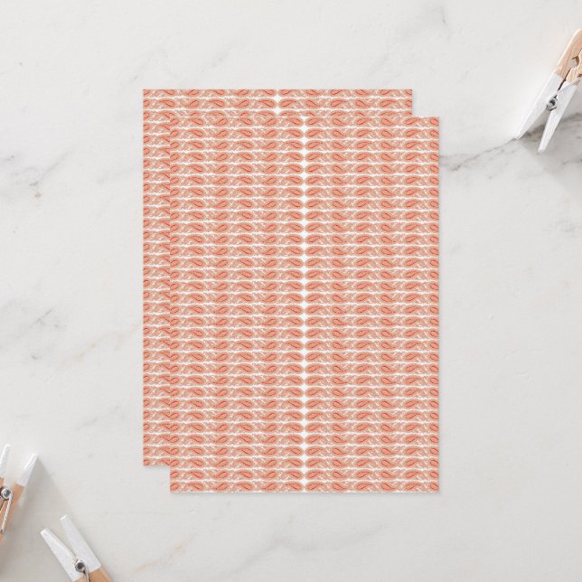 Invitación un patrón naranja y blanco sobre un fondo blanco (Anverso/Reverso In Situ)