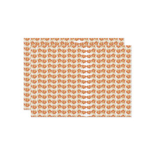 Invitación un patrón naranja y blanco sobre un fondo blanco