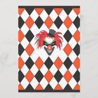 Invitación Un Payaso Loco Halloween