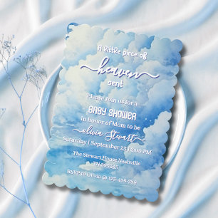 Invitación Un pedacito azul del cielo enviado Baby Shower Inv