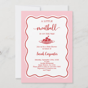 Invitación Un pequeño albóndiga está en camino, baby shower n