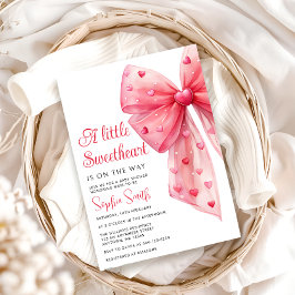 Invitación Un pequeño amor está en camino a Baby Shower Bow