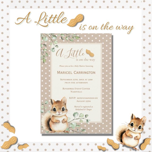 Invitación Un pequeño animal de cacahuete Neutral Baby Shower (Subido por el creador)
