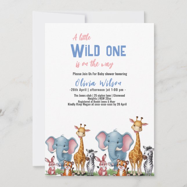 Invitación Un pequeño animal salvaje de safari es un niño duc (Anverso)