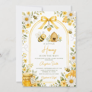 Invitación Un pequeño arco amarillo de abeja de miel Baby Sho
