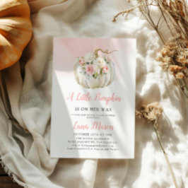 Invitación Un pequeño Baby Shower Chica de calabaza