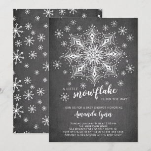 Invitación Un pequeño Baby Shower con croquis de copas de nie