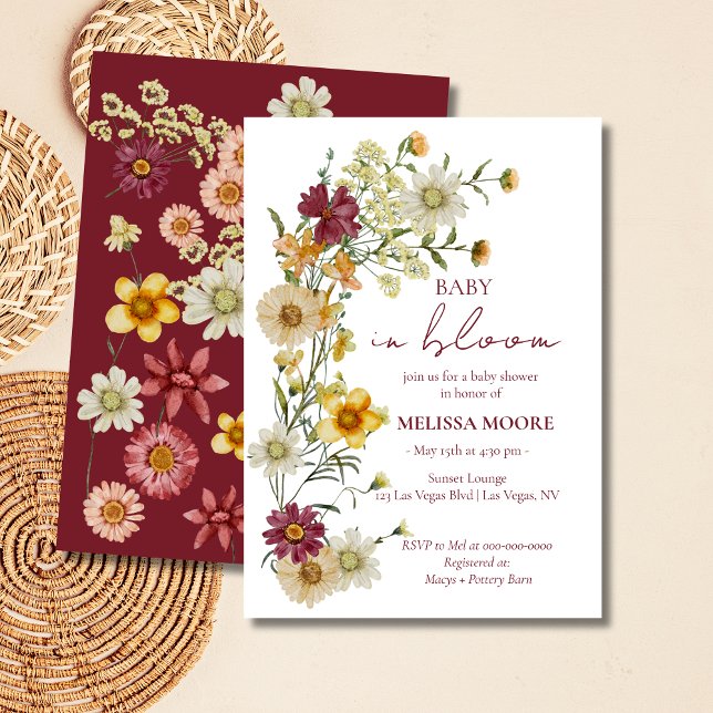 Invitación Un pequeño Baby Shower con flores silvestres de Bo (Subido por el creador)