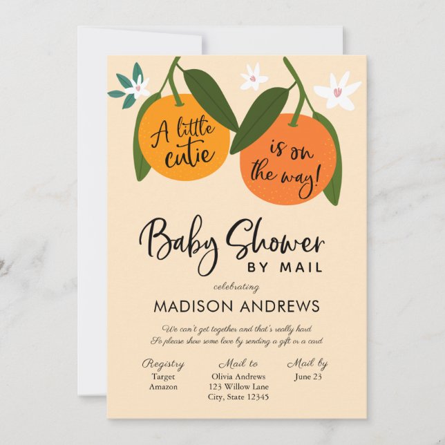 Invitación Un pequeño Baby Shower curtito por correo (Anverso)