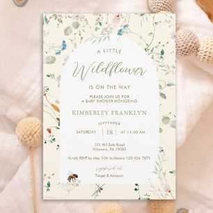 Invitación Un pequeño Baby Shower de Abeja Flor Silvestre Sal