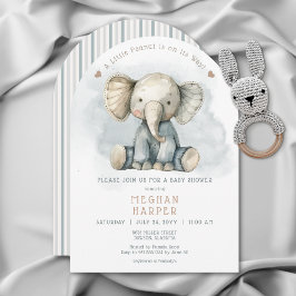 Invitación Un pequeño Baby Shower de arco azul de cacahuete
