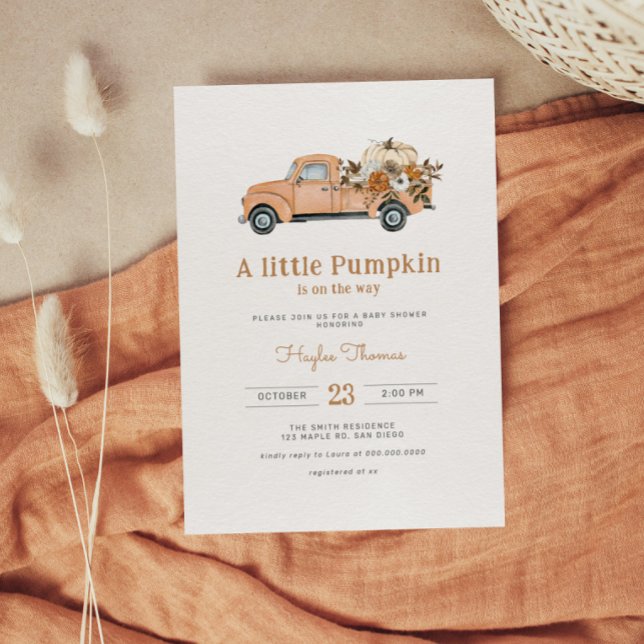 Invitación Un pequeño Baby Shower de Boho de Calabaza (Subido por el creador)