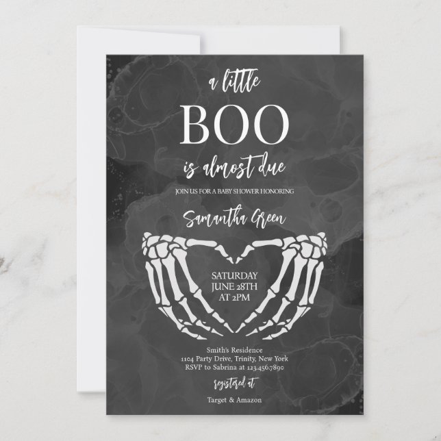 Invitación Un pequeño Baby Shower de Boo Halloween (Anverso)