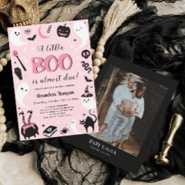 Invitación Un pequeño Baby Shower de Boo Rosa Halloween