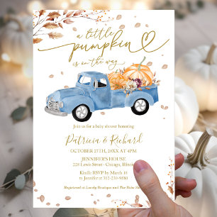 Invitación Un pequeño Baby Shower de calabaza