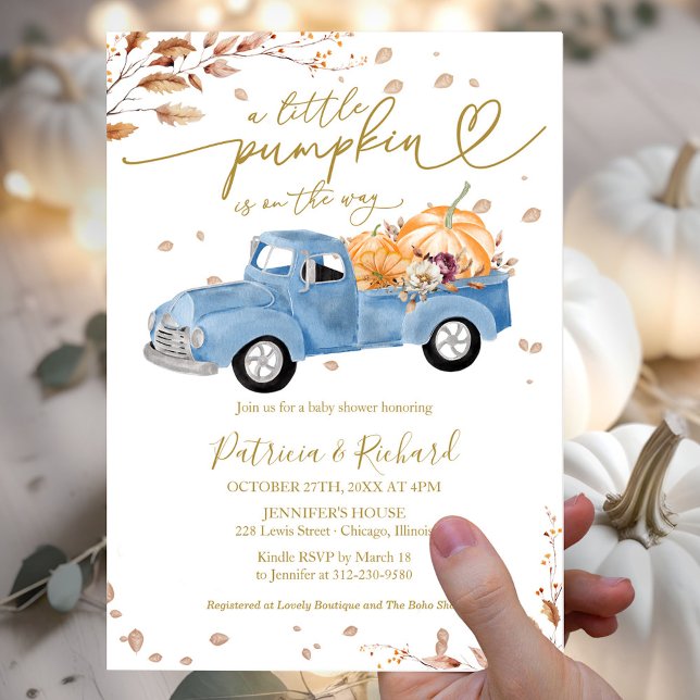 Invitación Un pequeño Baby Shower de calabaza (Subido por el creador)
