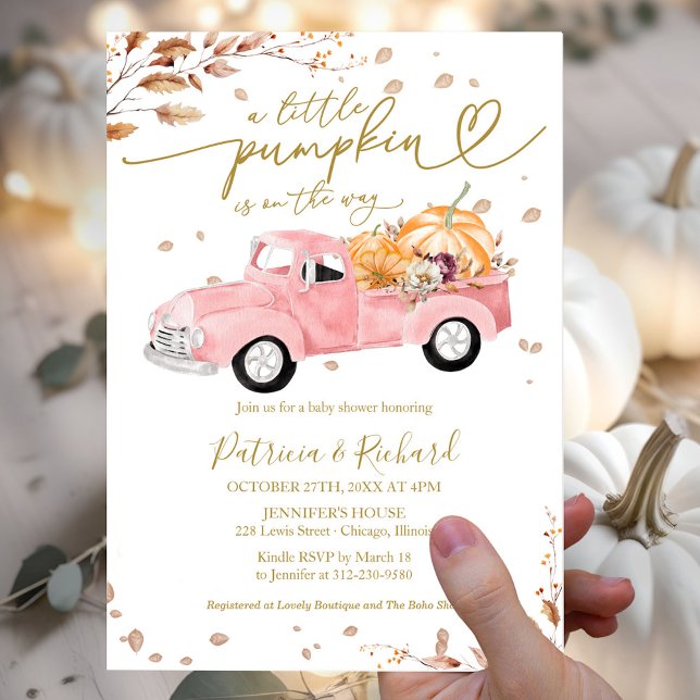 Invitación Un pequeño Baby Shower de calabaza (Subido por el creador)