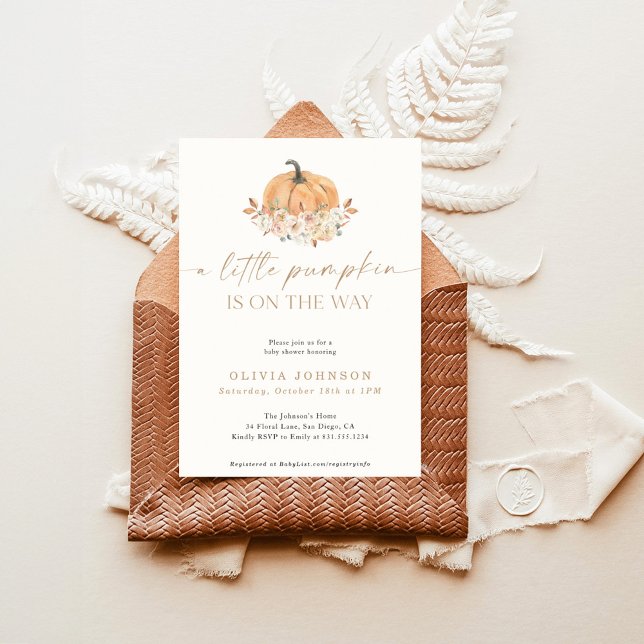 Invitación Un pequeño Baby Shower de calabaza cae | Bebé Chic (Subido por el creador)