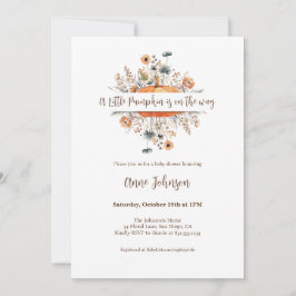 Invitación Un pequeño Baby Shower de calabaza cae | Género Ne