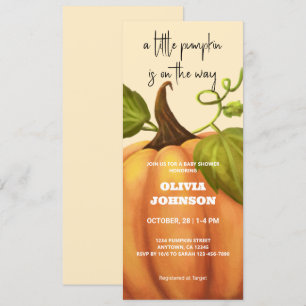 Invitación Un pequeño Baby Shower de calabaza cae Género Ne