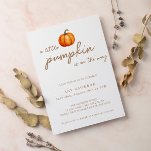 Invitación Un pequeño Baby Shower de calabaza cae Género Ne