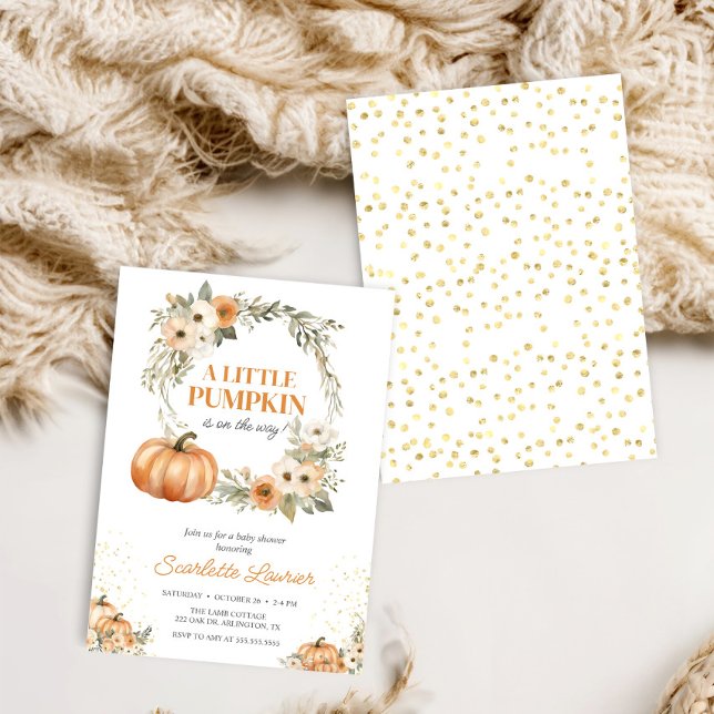 Invitación Un pequeño Baby Shower de calabaza cae | Género Ne (Subido por el creador)