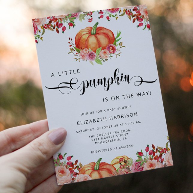 Invitación Un pequeño Baby Shower de calabaza cae | Género Ne (Subido por el creador)