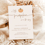 Invitación Un pequeño Baby Shower de calabaza cae | Género Ne<br><div class="desc">Este encantador Baby Shower Invitation ofrece caligrafía moderna con tonos neutros, la manera perfecta de acentuar la ducha de tu pequeño hijo. ¡Edite fácilmente la mayoría de los términos para que coincidan con su evento! El texto y los colores de fondo son totalmente editables —> haga clic en el botón...</div>