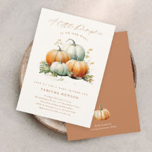 Un pequeño baby shower de calabaza de otoño