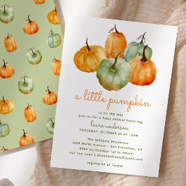 Invitación Un pequeño Baby Shower de calabaza - Neutral de gé