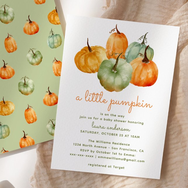Invitación Un pequeño Baby Shower de calabaza - Neutral de gé (Subido por el creador)