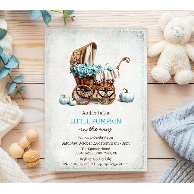 Invitación Un pequeño Baby Shower de calabaza para bebés (Subido por el creador)