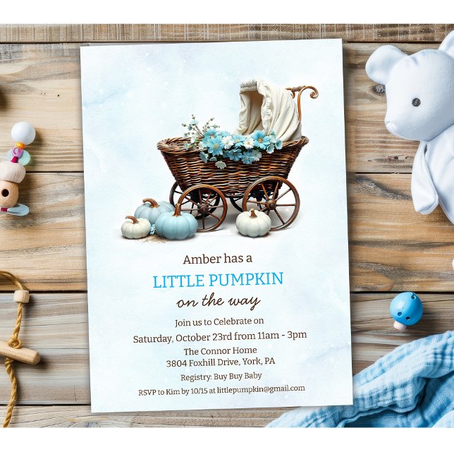 Invitación Un pequeño Baby Shower de calabaza para bebés (Subido por el creador)