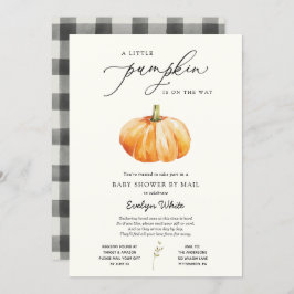 Invitación Un pequeño Baby Shower de calabaza por correo