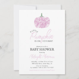 Invitación Un pequeño Baby Shower de calabaza rosa Halloween