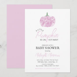 Invitación Un pequeño Baby Shower de calabaza rosa Halloween