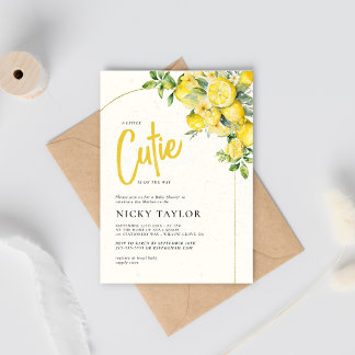 Invitación Un pequeño Baby Shower de cítricos limoneros