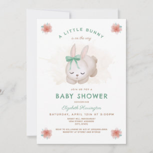 Invitación Un pequeño Baby Shower de conejito