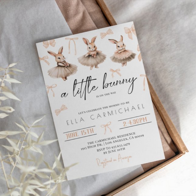 Invitación Un pequeño Baby Shower de conejito (Subido por el creador)