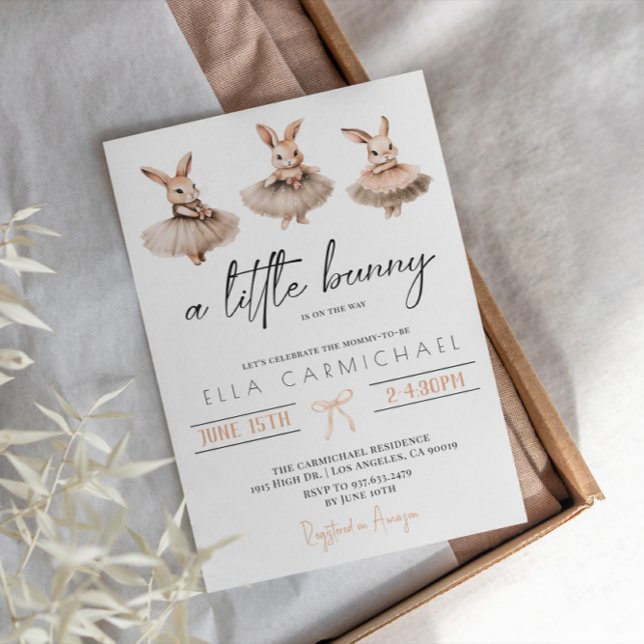Invitación Un pequeño Baby Shower de conejito (Subido por el creador)