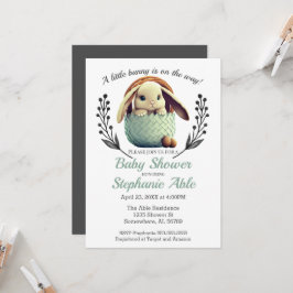 Invitación Un pequeño Baby Shower de conejito