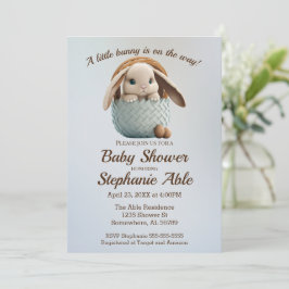 Invitación Un pequeño Baby Shower de conejito