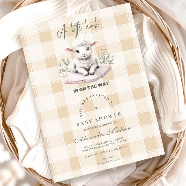 Invitación Un pequeño Baby Shower de cordero (Subido por el creador)