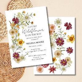 Invitación Un pequeño Baby Shower de flores silvestres