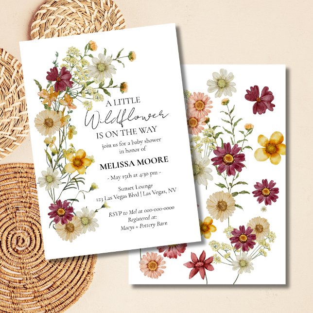 Invitación Un pequeño Baby Shower de flores silvestres (Subido por el creador)