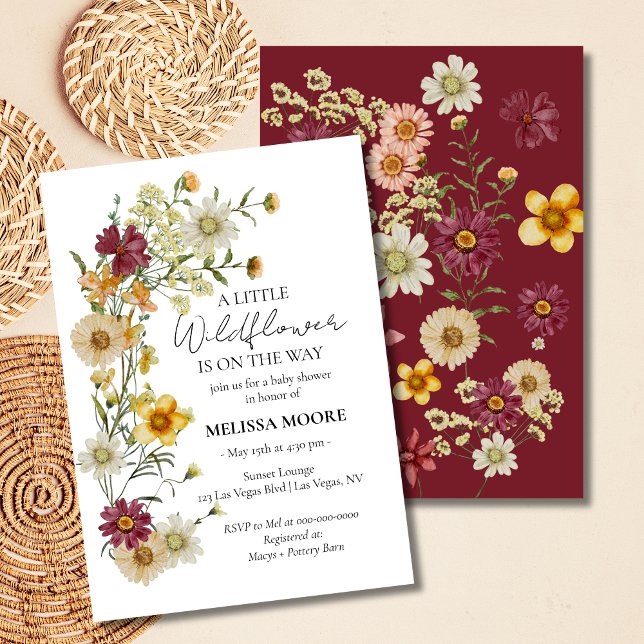 Invitación Un pequeño Baby Shower de flores silvestres (Subido por el creador)