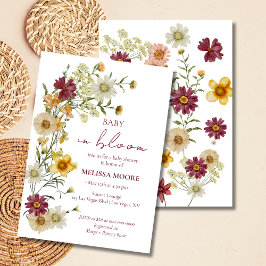 Invitación Un pequeño Baby Shower de flores silvestres
