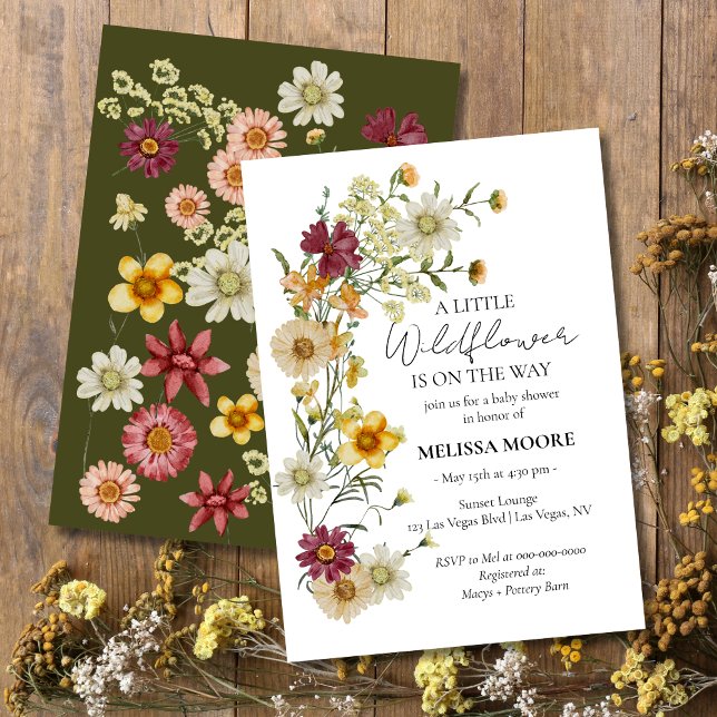 Invitación Un pequeño Baby Shower de flores silvestres (Subido por el creador)