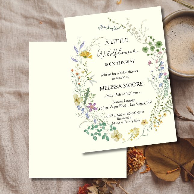 Invitación Un pequeño Baby Shower de flores silvestres (Subido por el creador)